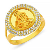 Silver Gold Round Tughra Women's Ring